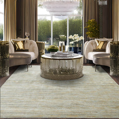 6x9 Beige LoomBloom Hand Knotted Modern & Contemporary Textured Tibetan 100% Wool Oriental Area Rug