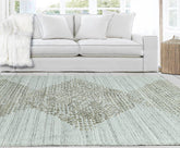 4x6 Gray, Green LoomBloom Hand Knotted Modern & Contemporary Textured Tibetan 100% Wool Oriental Area Rug