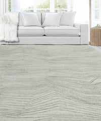8x10 Gray LoomBloom Hand Knotted Modern & Contemporary Textured Tibetan 100% Wool Oriental Area Rug
