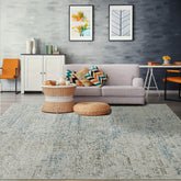 Multi Size Gray,Beige Hand Knotted Tibetan Wool/Bamboo Silk Modern & Contemporary Oriental Area Rug