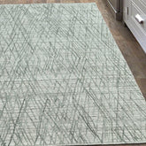 4x6 Tone on Tone Gray Hand Knotted 100% Wool Modern & Contemporary Oriental Area Rug