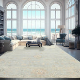 Multi Size Gray Hand Knotted Turkish Oushak 100% Wool Oushak Traditional Oriental Area Rug