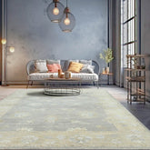 Multi Size Hand Knotted 100% Wool Oushak Traditional Oriental Area Rug Blue, Beige Color