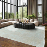 8x10 Light Blue, Gray Hand Knotted 100% Wool Transitional Oriental Area Rug