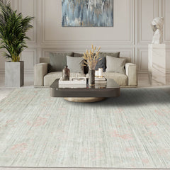 8x10 Beige, Gray Hand Knotted 100% Wool Modern & Contemporary Oriental Area Rug