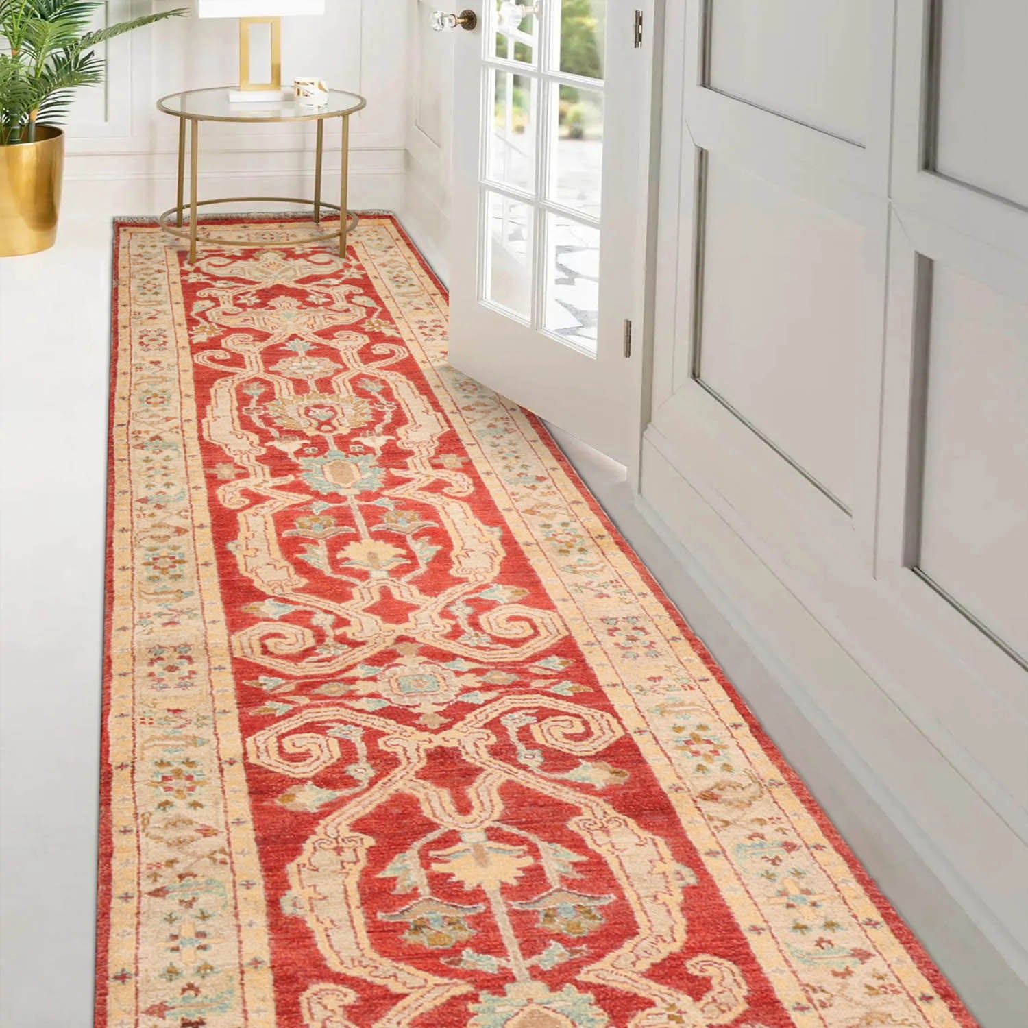 2' 9''x13' 11'' Rust Beige Brown Color Hand Knotted Persian 100% Wool Traditional Oriental Rug