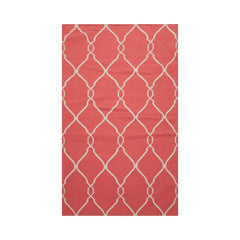 3' 5''x5' 6'' Coral Beige Color Hand Knotted Flatweave Kilim 100% Wool Modern & Contemporary Oriental Rug