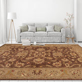 9' x12' Brown Tan Sage Color Hand Knotted Persian 100% Wool Traditional Oriental Rug