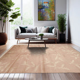 6' x9' Tan Green Color Hand Knotted Tibetan Wool and Silk Traditional Oriental Rug