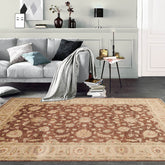 5' 7''x8' 3'' Brown Beige Tan Color Hand Knotted Persian 100% Wool Traditional Oriental Rug