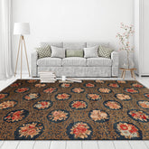 8' 2''x10' 5'' Blue Brown Beige Color Hand Knotted Tibetan 100% Wool Traditional Oriental Rug