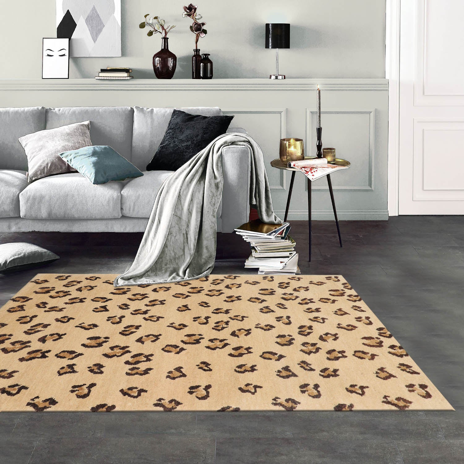 2' 11''x4' 11'' Beige Chocolate Color Hand Knotted Tibetan 100% Wool Traditional Oriental Rug