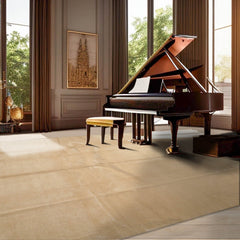 8x10 Hand Knotted Tibetan Wool and Silk Tibetan Traditional Oriental Area Rug Beige, Color