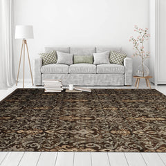 8x10 Hand Knotted Tibetan 100% Wool Transitional Oriental Area Rug Brown,Slate Color