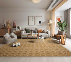 10x14 Hand Knotted 100% Wool Peshawar Traditional Oriental Area Rug Tan, Gray Color