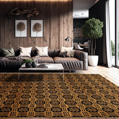 8x10 Hand Knotted Tibetan 100% Wool Michaelian & Kohlberg Traditional Oriental Area Rug Black, Gold Color