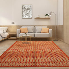 6x9 Hand Knotted Tibetan 100% Wool Michaelian & Kohlberg Modern & Contemporary Oriental Area Rug Beige, Orange Color