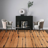 6x9 Hand Knotted Tibetan 100% Wool Michaelian & Kohlberg Modern & Contemporary Oriental Area Rug Caramel, Charcoal Color