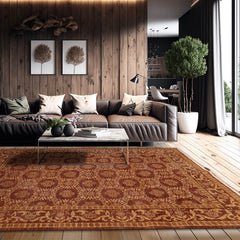 6x9 Hand Knotted 100% Wool Traditional Oriental Area Rug Brown, Tan Color