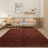 6x9 Hand Knotted Tibetan 100% Wool Michaelian & Kohlberg Transitional Oriental Area Rug Aubergine, Brown Color