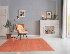 3' x5' 11'' Muted Coral Tone On Tone Color Hand Knotted Tibetan 100% Wool Modern & Contemporary Oriental Rug