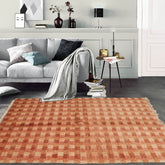 4' x6' Peach Rust Beige Color Hand Knotted Tibetan 100% Wool Modern & Contemporary Oriental Rug