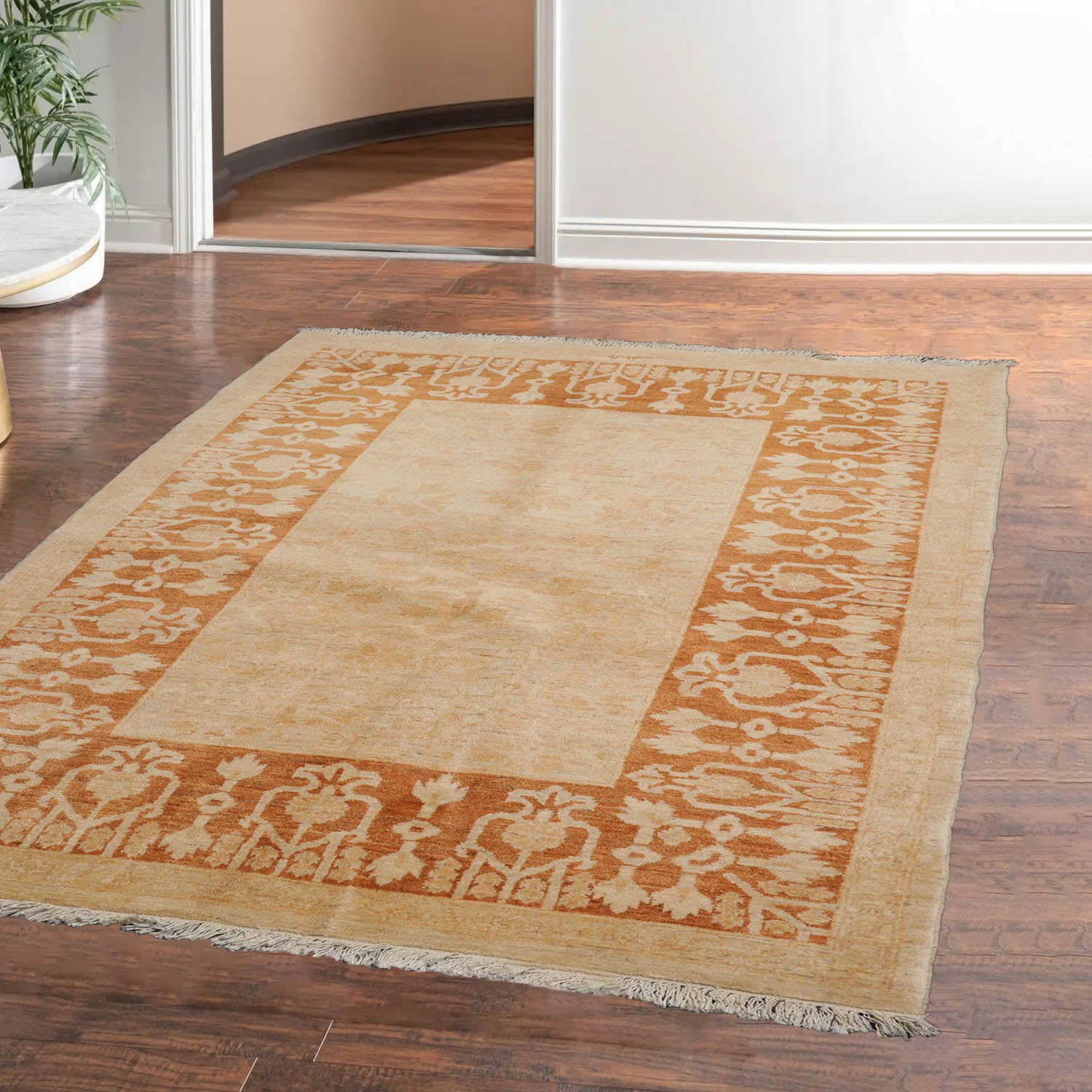 4' x6' Beige Caramel Color Hand Knotted Persian 100% Wool Traditional Oriental Rug