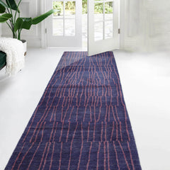 3' 2''x10' 2'' Blue Lavander Color Hand Knotted Tibetan 100% Wool Traditional Oriental Rug