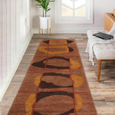 3' 3''x11' 11'' Rust Chocolate Gold Color Hand Knotted Tibetan 100% Wool Modern & Contemporary Oriental Rug
