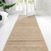 3' x10' Beige Moss Color Hand Knotted Tibetan 100% Wool Traditional Oriental Rug