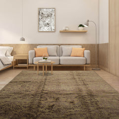 9' x12' Moss Graphite Color Hand Knotted Tibetan 100% Wool Modern & Contemporary Oriental Rug