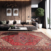 7' 8''x10' 3'' Coral Ivory Brown Color Hand Knotted Persian 100% Wool Traditional Oriental Rug