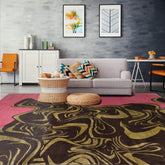 9' x12' Pink Brown Lime Color Hand Knotted Tibetan 100% Wool Modern & Contemporary Oriental Rug