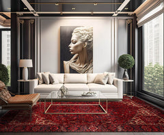 10x14 Hand Knotted 100% Wool Heriz Traditional Oriental Area Rug Rust, Rose Color