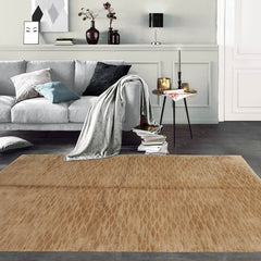 6x9 Hand Knotted Tibetan Wool & Silk Tufenkian Modern & Contemporary Oriental Area Rug Tone On Tone,Tan Color