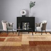 9x12 Hand Knotted Tibetan Wool and Silk Michaelian & Kohlberg Modern & Contemporary Oriental Area Rug Beige, Brown Color