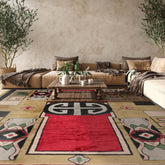 10x14 Hand Knotted Tibetan 100% Wool Art Deco Oriental Area Rug Pistacchio, Red Color