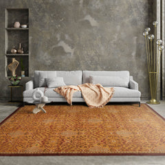 9x12 Hand Knotted Tibetan 100% Wool Michaelian & Kohlberg Transitional Oriental Area Rug Gold, Brown Color