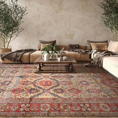 Palace Hand Knotted 100% Wool Kazakh Traditional Oriental Area Rug Beige, Coral Color