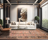 10x14 Hand Knotted 100% Wool Mahal Traditional Oriental Area Rug Salmon, Black Color