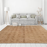 Beige, Gold Hand Knotted Tibetan Wool and Silk Transitional Oriental Area Rug