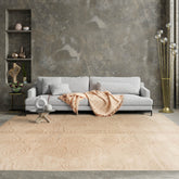 8x10 Beige, Gold Hand Knotted Tibetan Wool and Silk Tufenkian Modern & Contemporary Oriental Area Rug