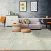 8x10 Aqua, Caramel Hand Knotted Tibetan Wool and Silk Tufenkian Modern & Contemporary Oriental Area Rug