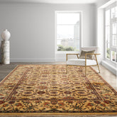 9x12 Ivory, Aqua Hand Knotted 100% Wool Agra Traditional Oriental Area Rug