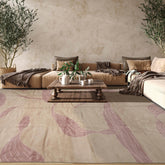 10x14 Gray, Beige Hand Knotted Tibetan Wool and Silk Tibetan Modern & Contemporary Oriental Area Rug