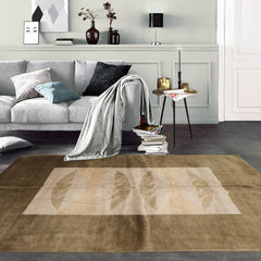 5x7 Beige, Moss Hand Knotted Tibetan 100% Wool Michaelian & Kohlberg Transitional Oriental Area Rug