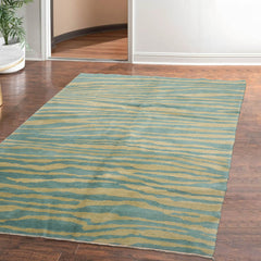 5x7 Turquoise, Mint Hand Knotted Tibetan 100% Wool Michaelian & Kohlberg Modern & Contemporary Oriental Area Rug