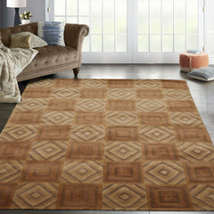 4x6 Hand Knotted Tibetan 100% Wool Michaelian & Kohlberg Modern & Contemporary Oriental Area Rug Brown, Tan Color