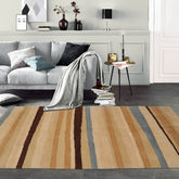 4x6 Hand Knotted Tibetan 100% Wool Modern & Contemporary Oriental Area Rug Beige, Tan Color