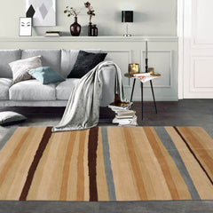 4x6 Hand Knotted Tibetan 100% Wool Modern & Contemporary Oriental Area Rug Beige, Tan Color